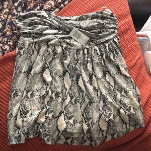 Torrid Strapless Snake Print Top